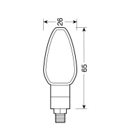ΦΛΑΣ ΜΗΧΑΝΗΣ AGVPRO LUM-225 LED (65 x 28 mm) ΜΑΥΡΟ ΜΕ ΔΙΑΦΑΝΗ ΤΖΑΜΑΚΙ